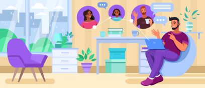 Person in a virtual meeting