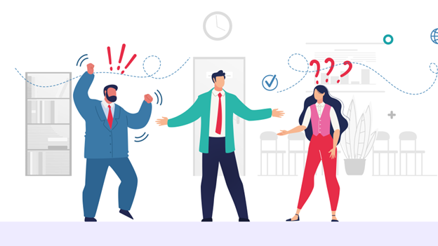 hybrid office illustration