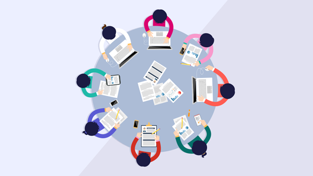 hybrid office team