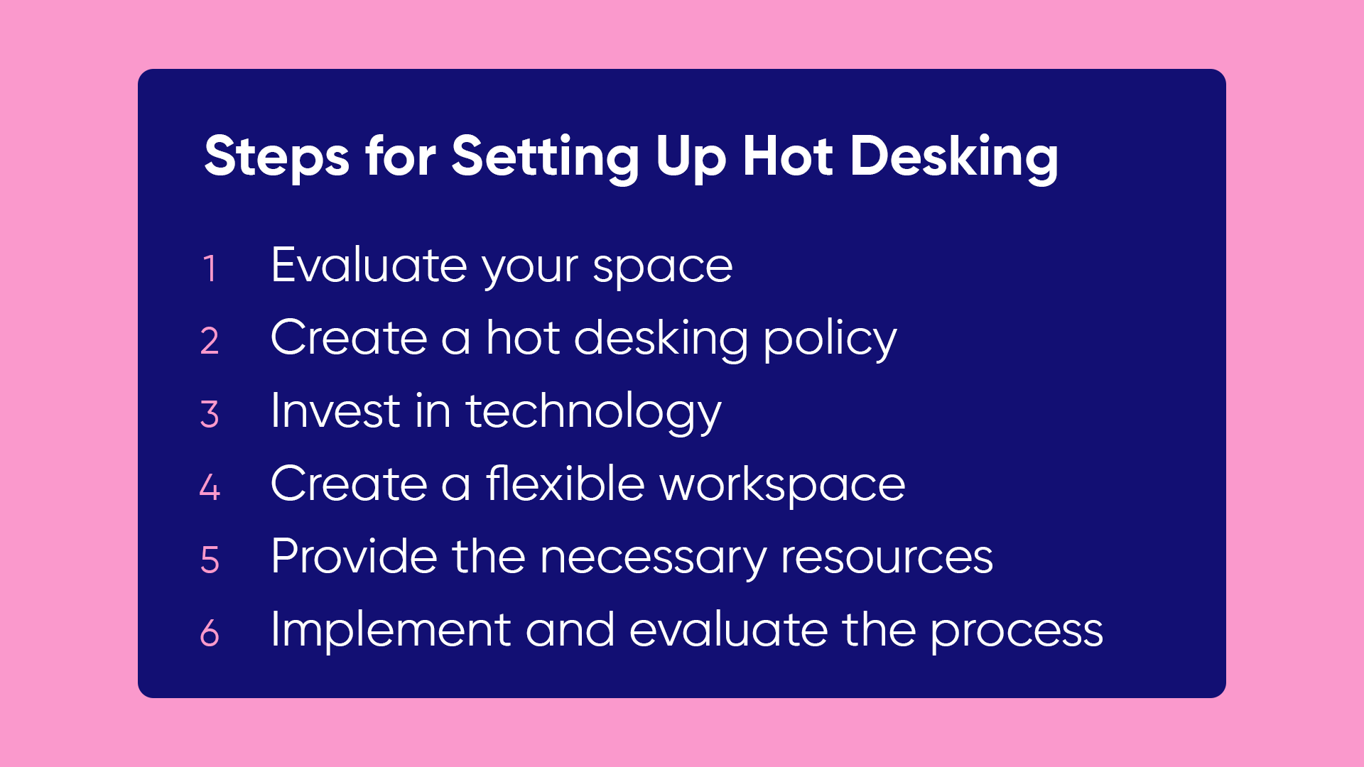 steps for setting up hot desking in the office