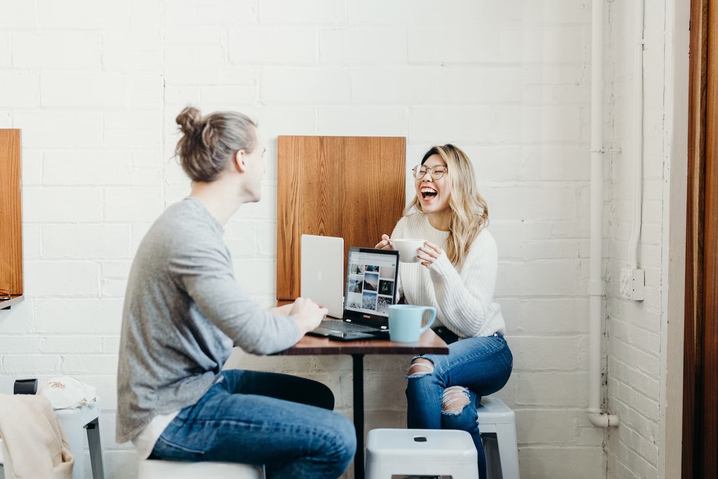 employees laughing