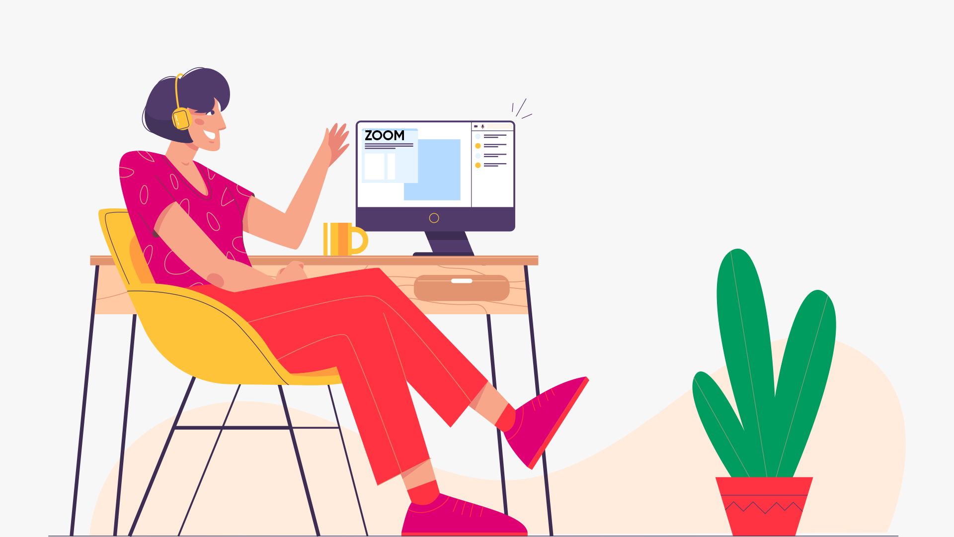 female worker working remotely 