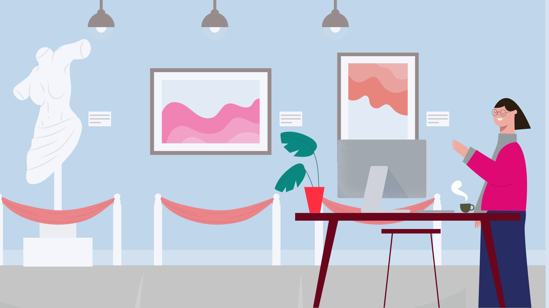 working from a museum
