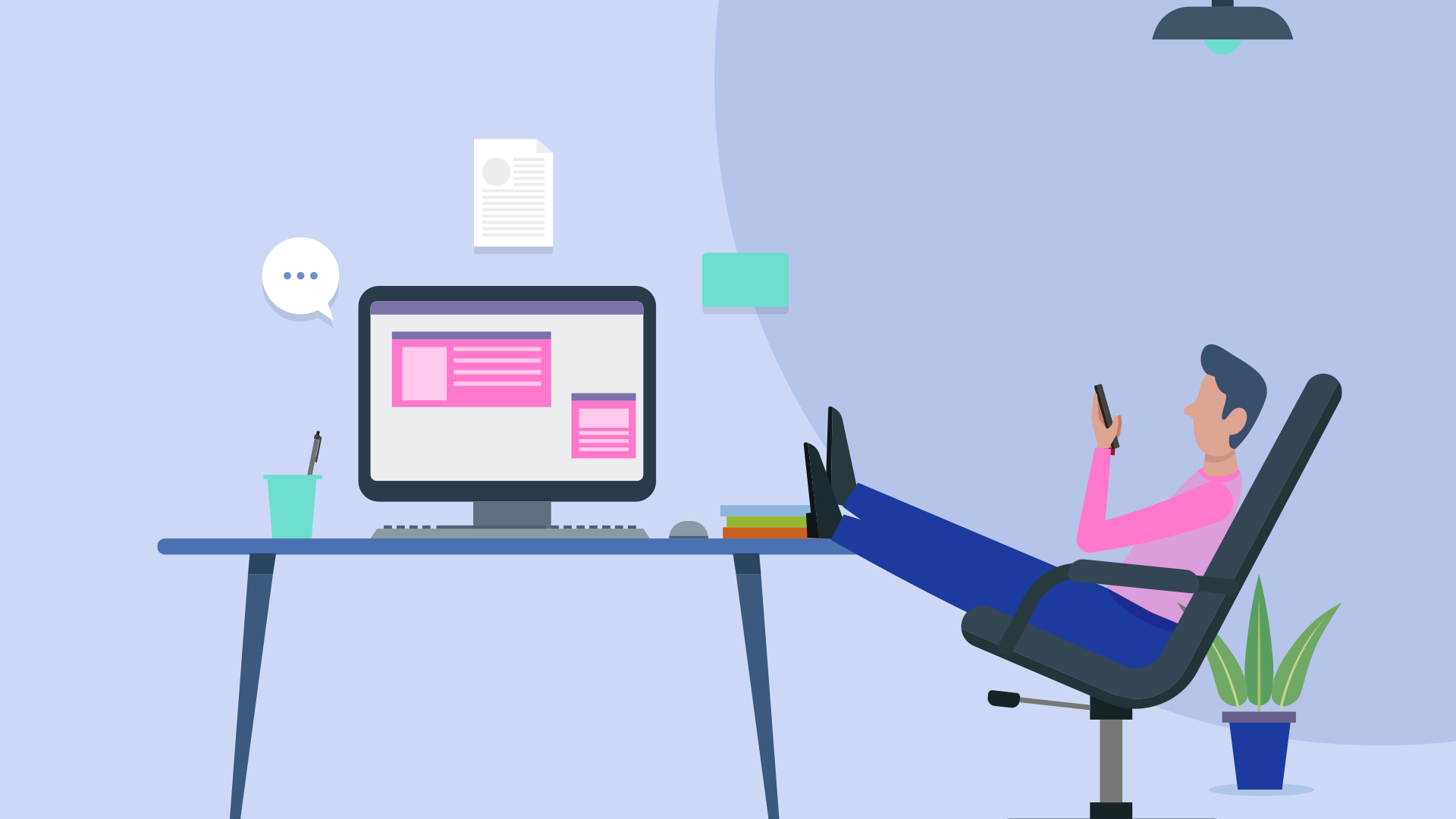 hybrid employee working