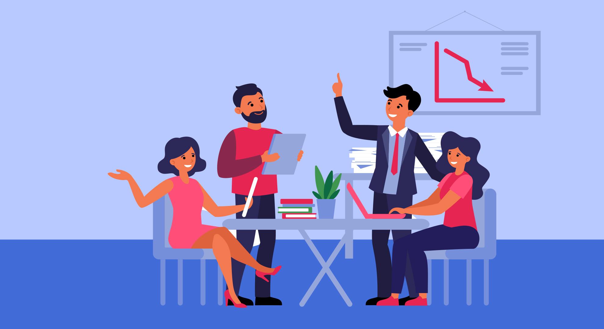 facility manager and office workers