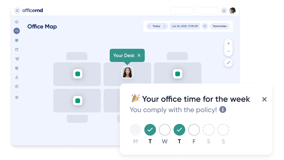 OfficeRnD Workplace policies dashboard