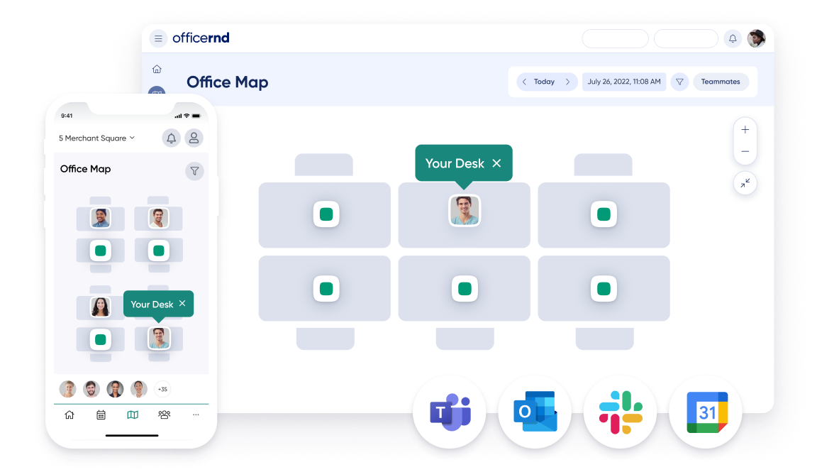 desk booking system dashboard
