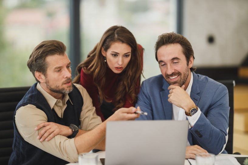 people talking in the office