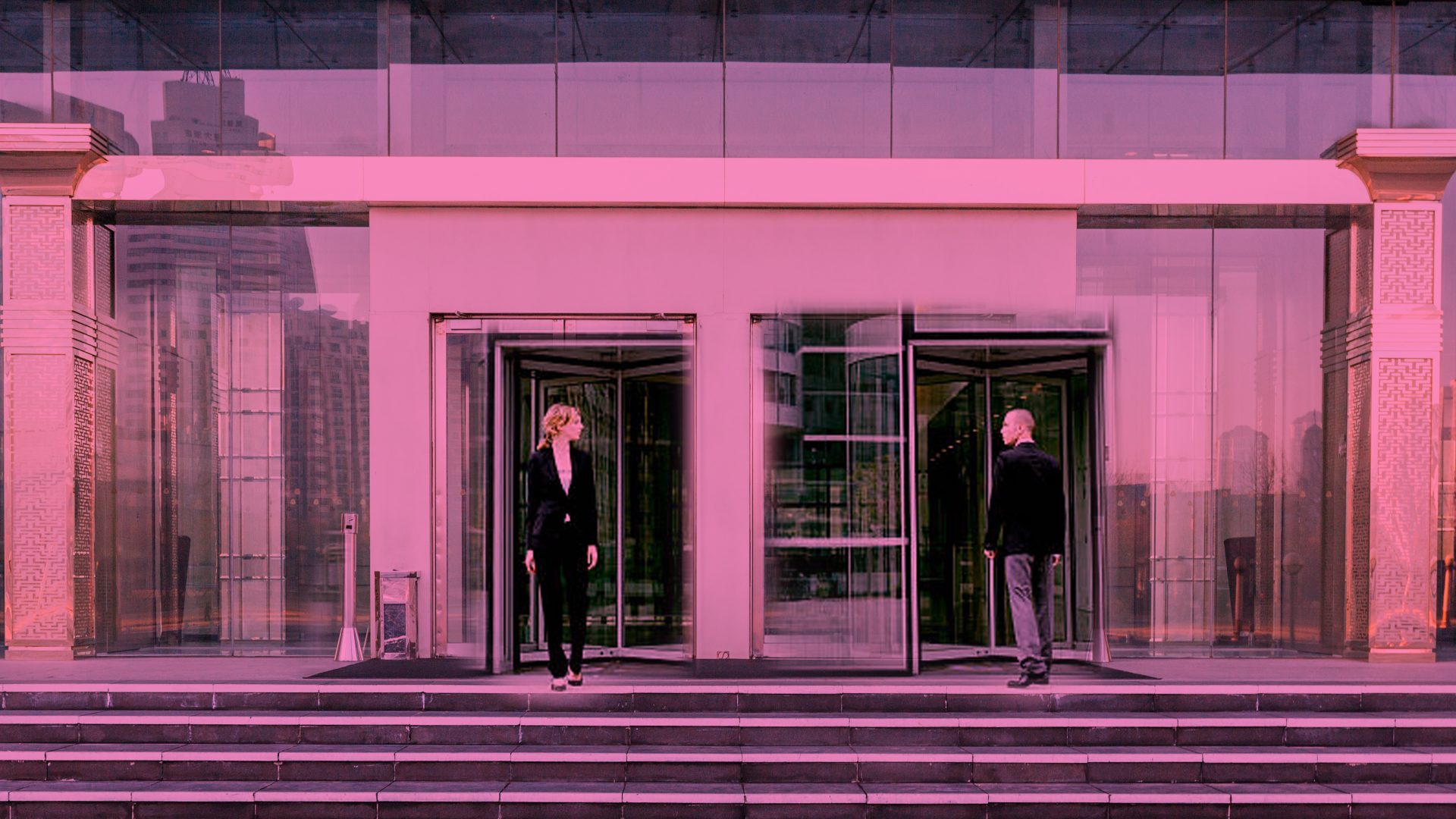 people in front of a buidling