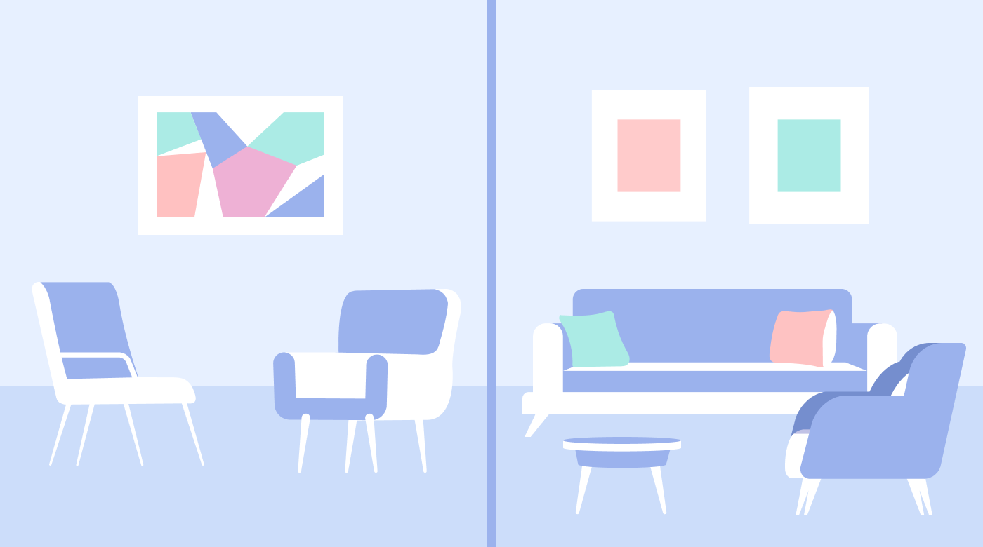 desks and chairs