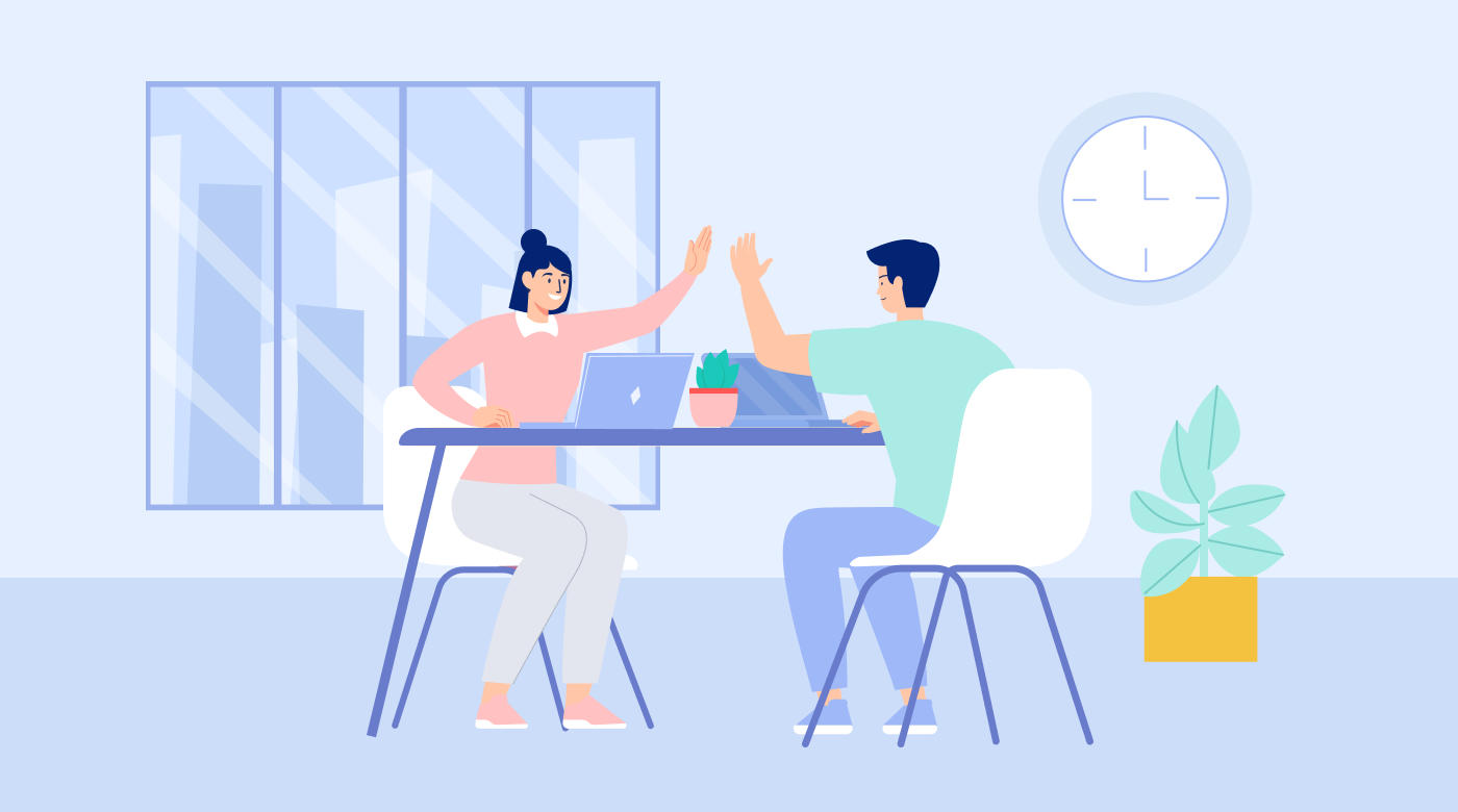 working in the office