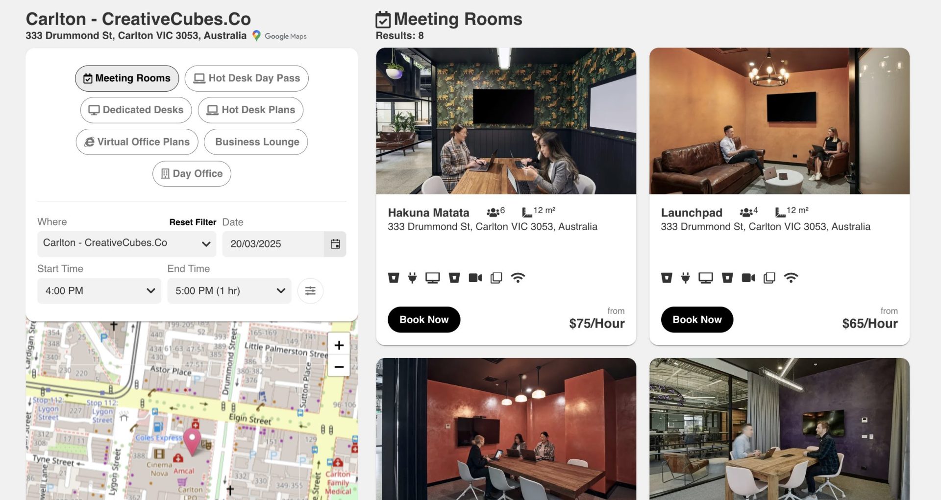 creative cubes online bookings