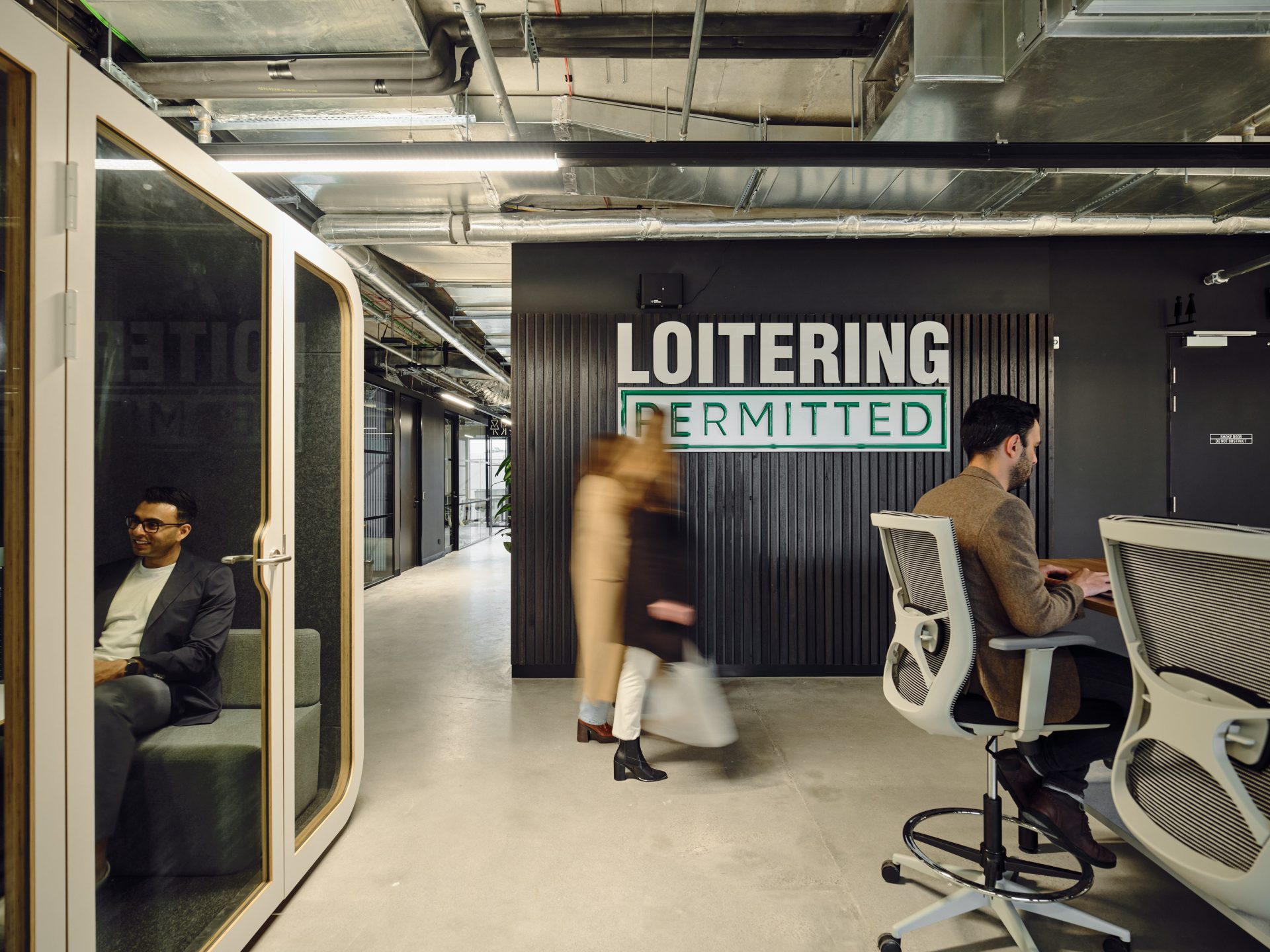 conference room with people sitting