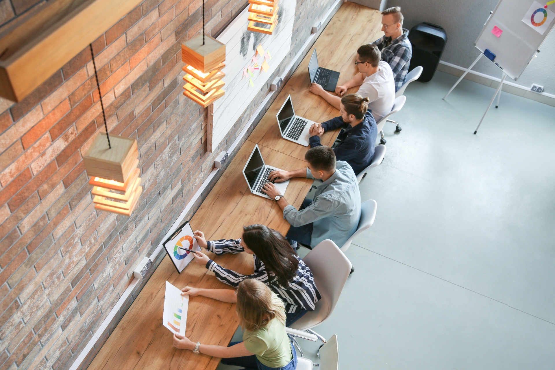 vibrant coworking space with people
